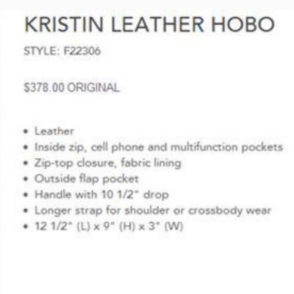 COACH KRISTIN LEATHER HOBO BAG PURSE BLACK NWT!! - Picture 4 of 8